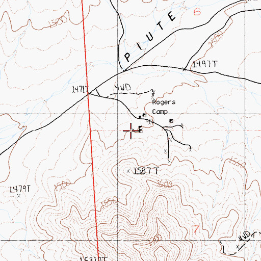 Topographic Map of Silver Star Mine, CA