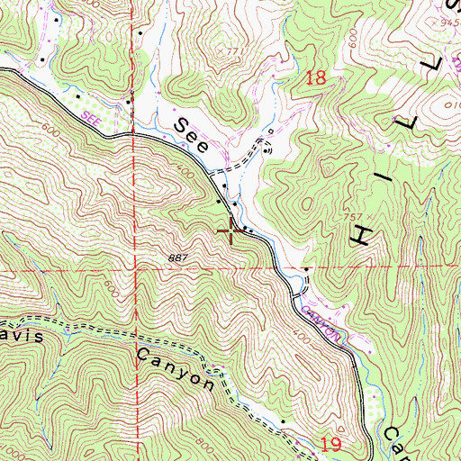 Topographic Map of Canyon School (historical), CA
