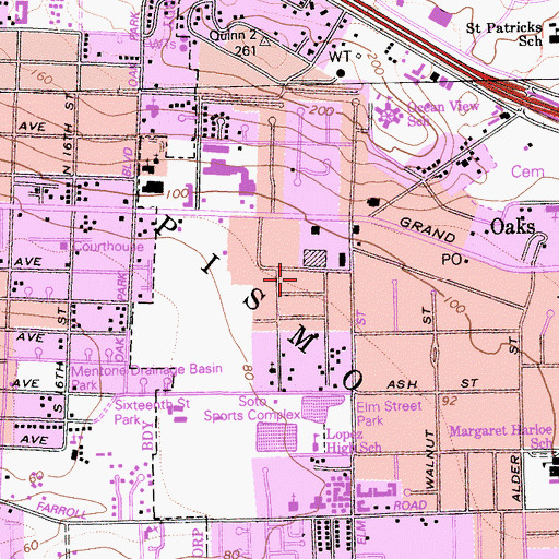 Topographic Map of Fairoaks, CA