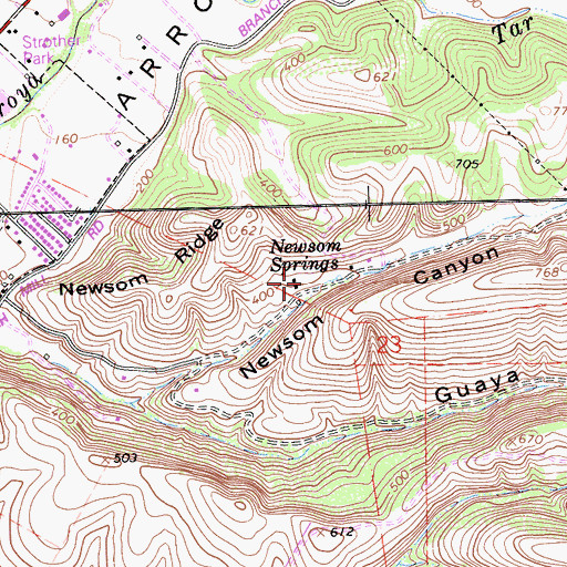 Topographic Map of Newsom Springs, CA