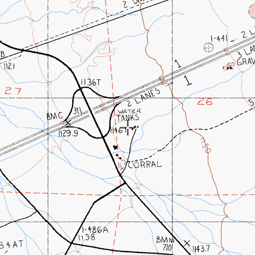 Topographic Map of Evening Star Mine Mill, CA