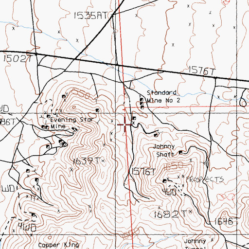 Topographic Map of Geer Prospect, CA