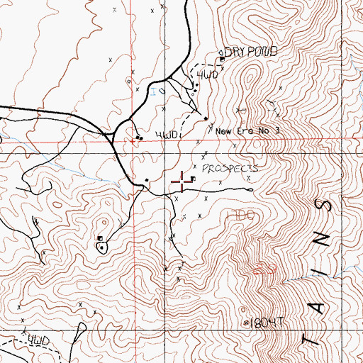 Topographic Map of New Era Mine, CA