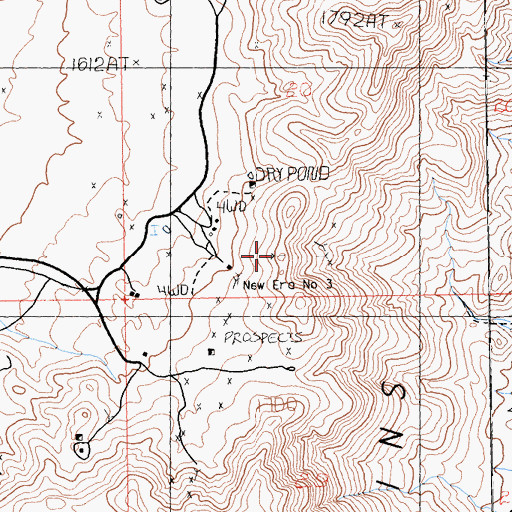 Topographic Map of Ross Prospect, CA