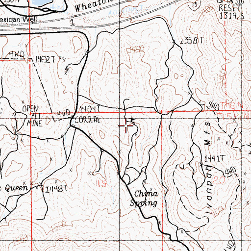 Topographic Map of Simon-Ray Prospect, CA