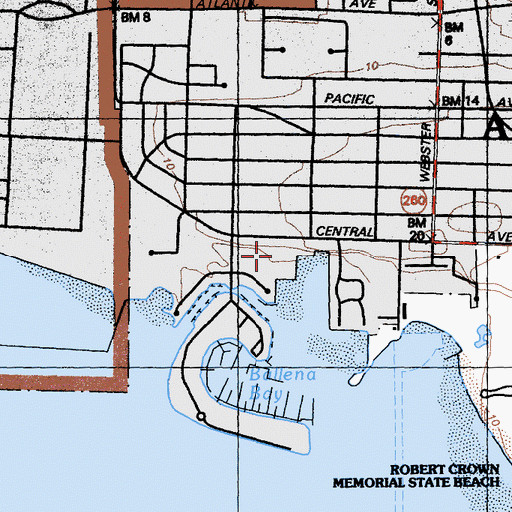 Topographic Map of Alameda Adult School, CA