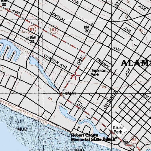 Topographic Map of Alameda Park, CA