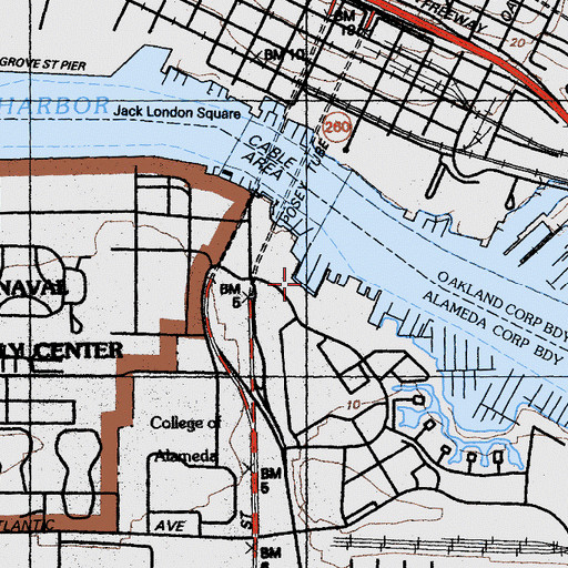 Topographic Map of Barnhill Marina, CA