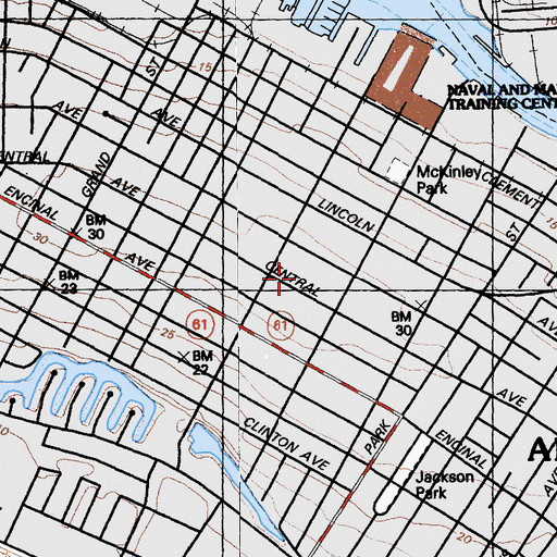 Topographic Map of Central Baptist Church, CA