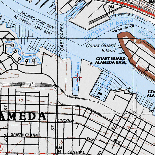 Topographic Map of Encinal Terminal, CA