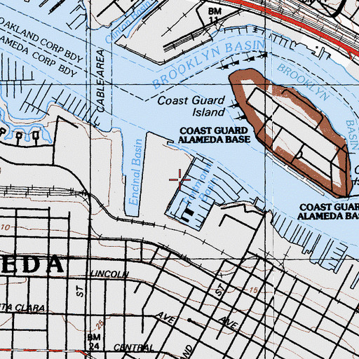 Topographic Map of Fortman Marina, CA