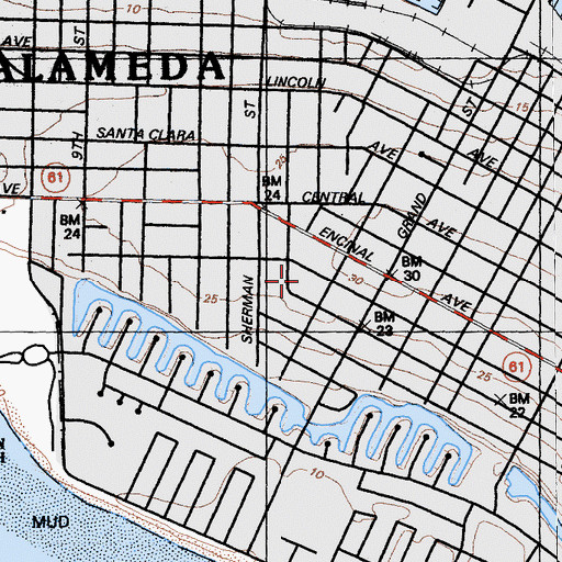 Topographic Map of Franklin Park, CA