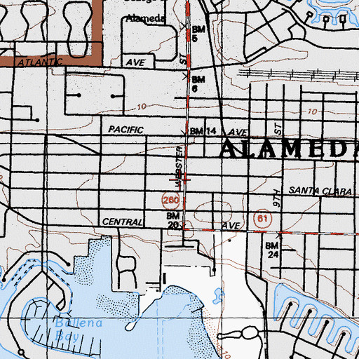 Topographic Map of Immanuel Baptist Church, CA