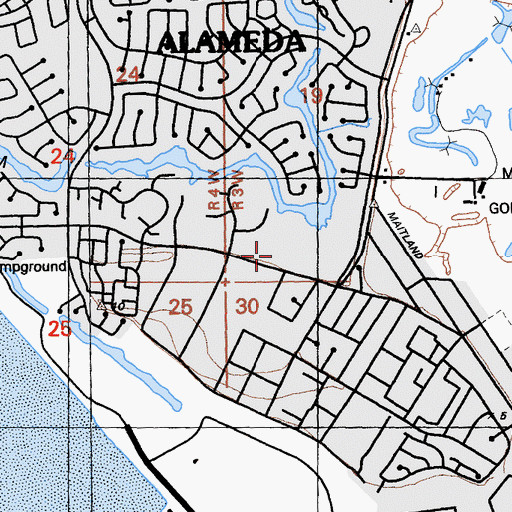 Topographic Map of Leydecker Park, CA