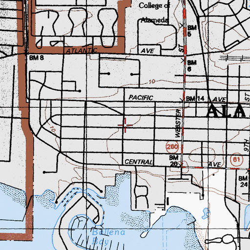 Topographic Map of Longfellow Park, CA
