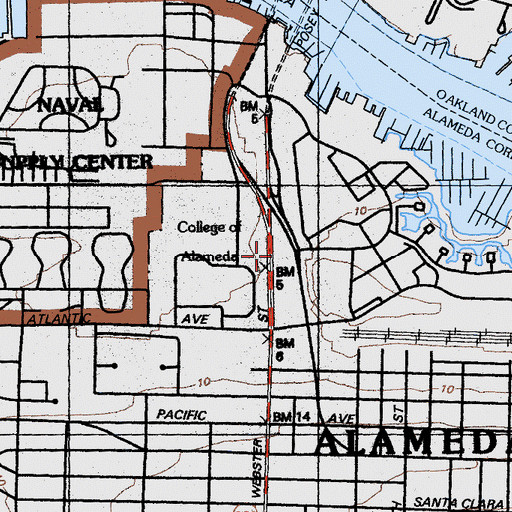 Topographic Map of Neptune Park, CA