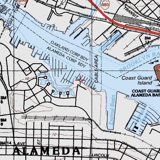 Topographic Map of Pacific Marina, CA