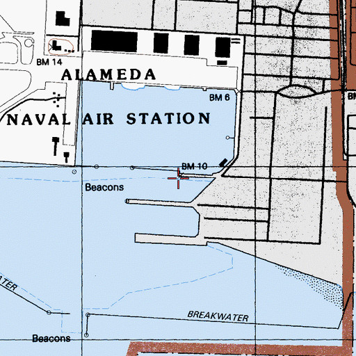 Topographic Map of Pier 1, CA