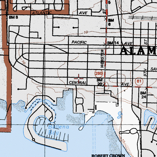 Topographic Map of Saint Barnabus Roman Catholic Church, CA