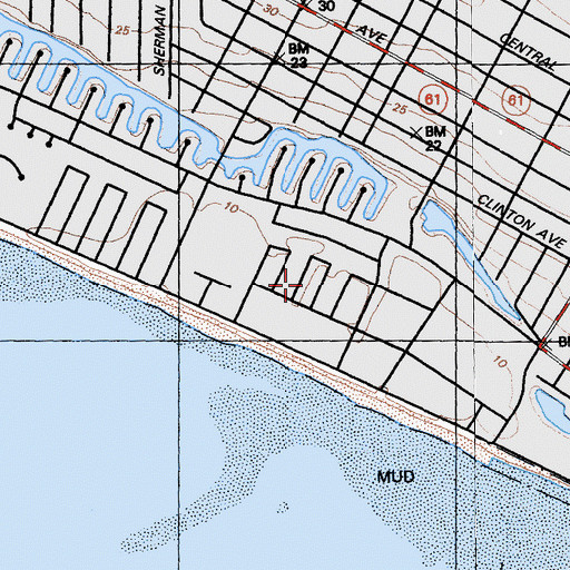 Topographic Map of South Shore, CA