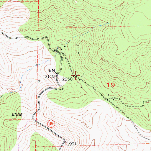Topographic Map of Black Spider Prospect, CA