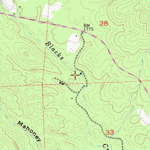 Topographic Map of Champion Mine, CA