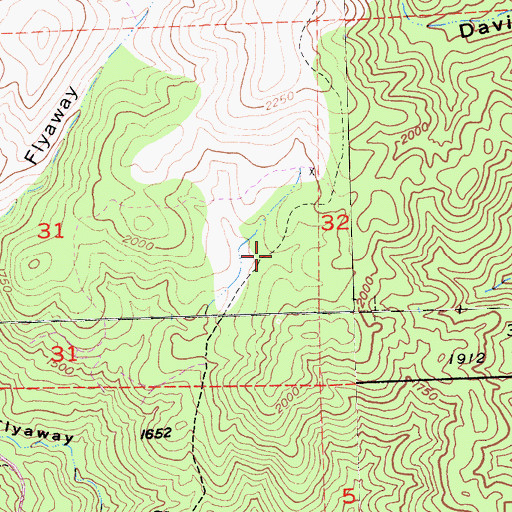 Topographic Map of Green Dragon Mine, CA