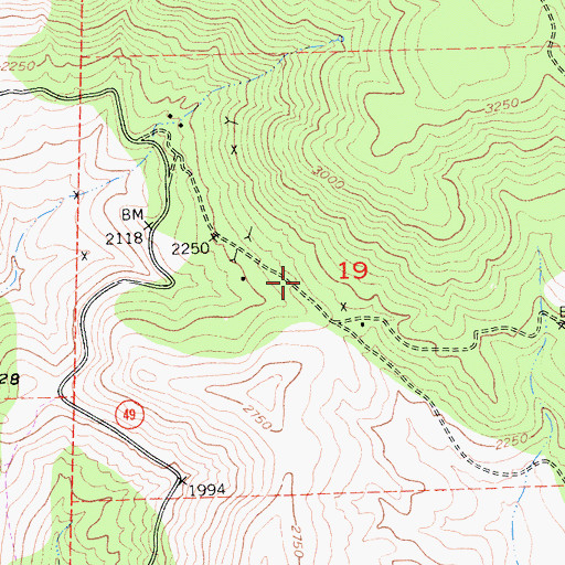 Topographic Map of Red Ball Prospect, CA