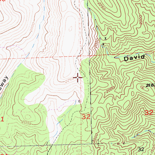 Topographic Map of Yang Prospect, CA