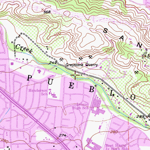 Topographic Map of Greystone (historical), CA
