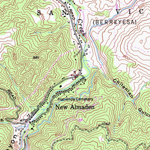 Topographic Map of Hacienda School (historical), CA
