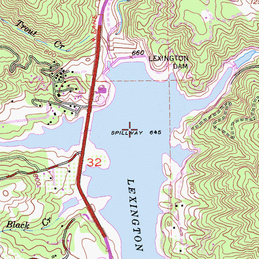Topographic Map of Lexington (historical), CA