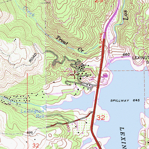 Topographic Map of Oaks Sanitarium (historical), CA