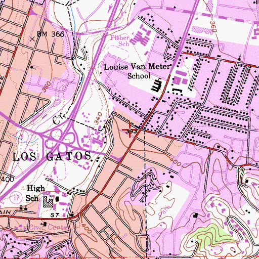Topographic Map of Rinconada, CA