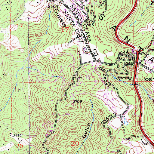 Topographic Map of Beehive, CA