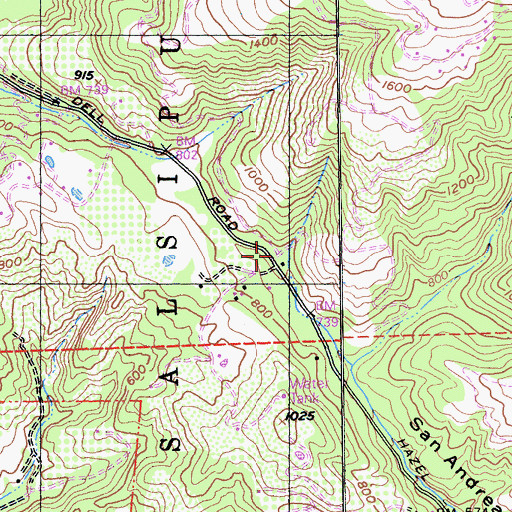 Topographic Map of Hazeldell School (historical), CA