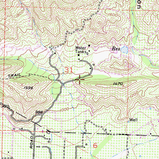 Topographic Map of Sulphur Spring, CA