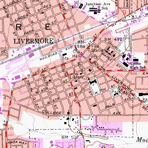 Topographic Map of Livermore Free Library (historical), CA