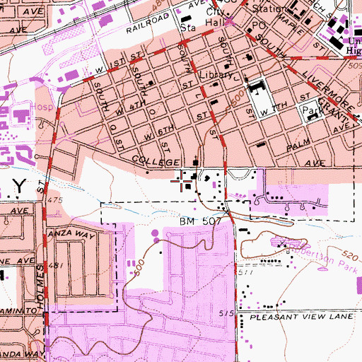 Topographic Map of Livermore Sanitarium (historical), CA