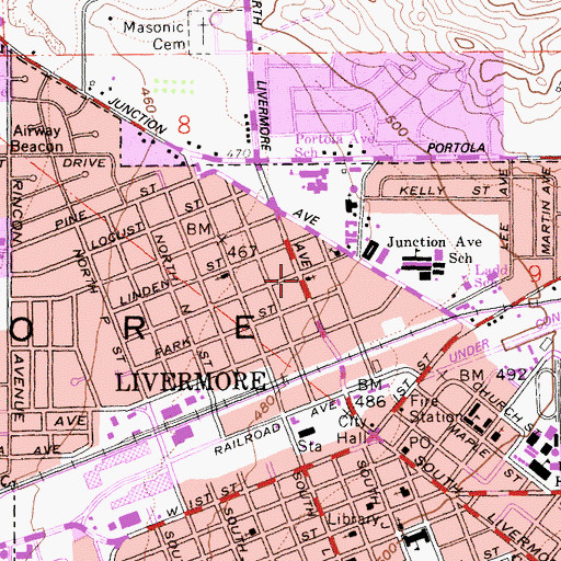 Topographic Map of Trinity Southern Baptist Church, CA