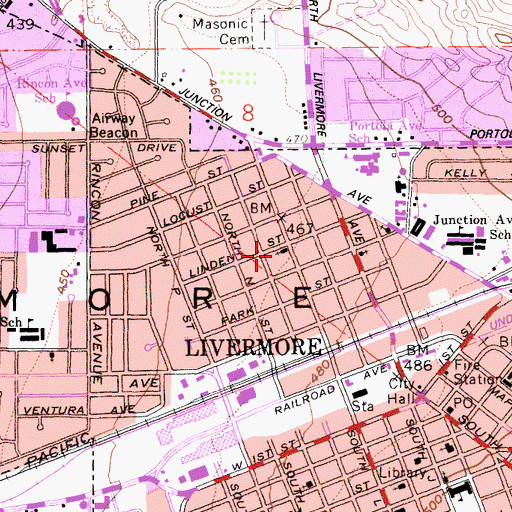 Topographic Map of Wayside Chapel, CA