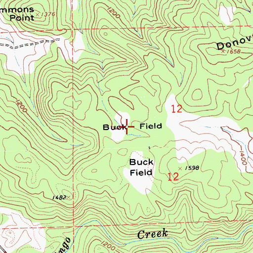 Topographic Map of Bund Mine, CA