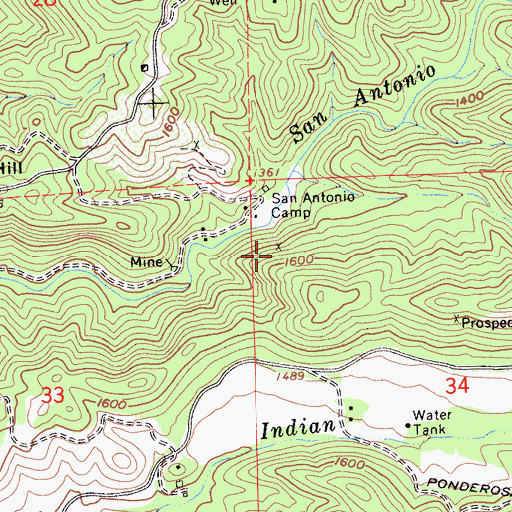 Topographic Map of Economic Mine, CA