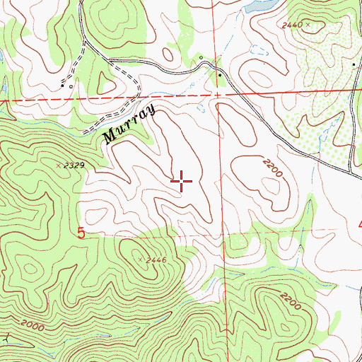 Topographic Map of Mountain Ranch Mine, CA