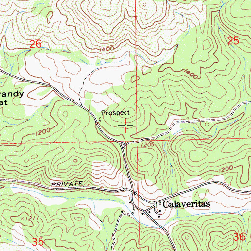 Topographic Map of Richie Hill Mine, CA