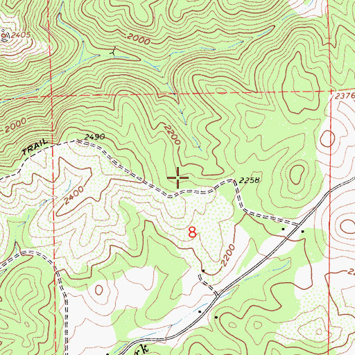 Topographic Map of Rose Hill Mine, CA