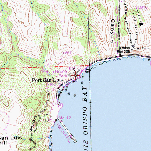 Topographic Map of Tunnel Point, CA