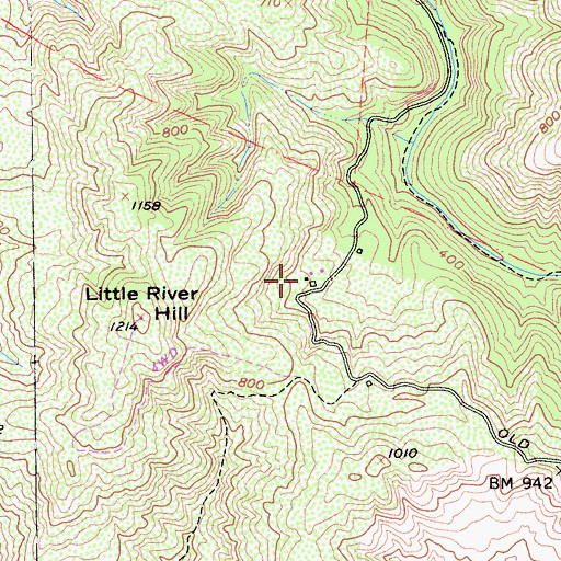 Topographic Map of Cooper Ranch, CA
