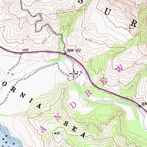 Topographic Map of Mulero Ranch, CA