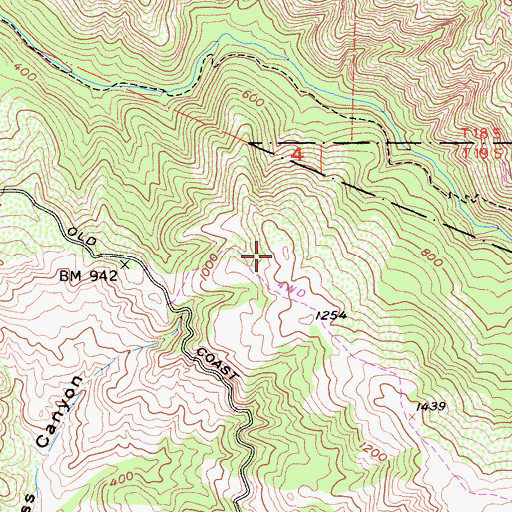 Topographic Map of Sur Hill, CA